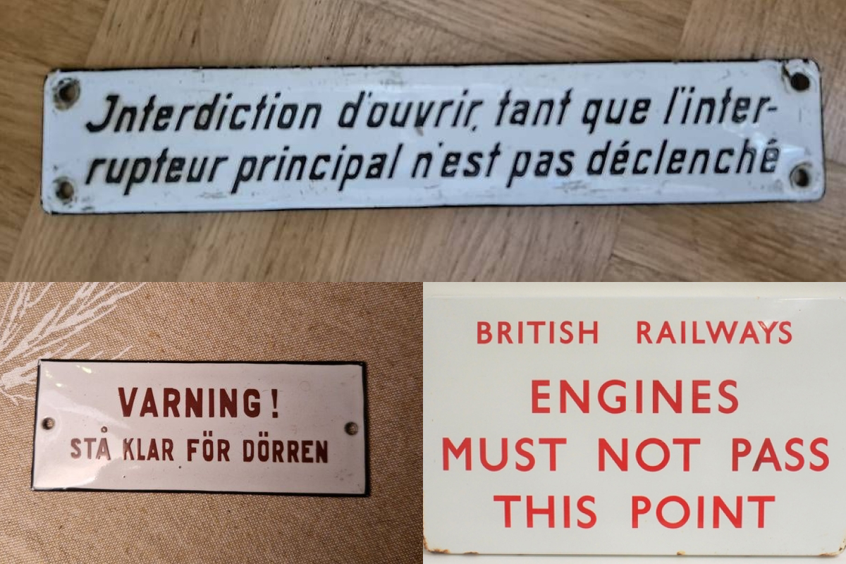 Various railway signs